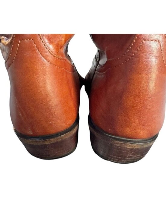 VTG Tony Lama Mens Size 10.5 B Cognac Brown Leather Western Cowboy Boots #5084 main image 4